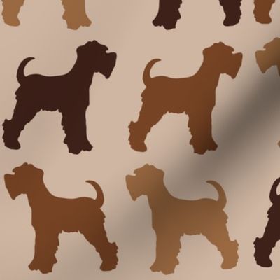 Vintage Miniature Schnauzers in shades of brown 