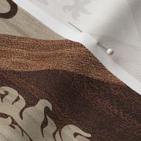Library Wallpaper: Faux Bois Unicorns and Dragons
