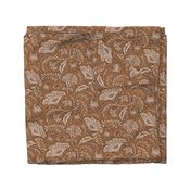 Farida - Indian Block Print Floral Earth Tone Brown Medium Scale