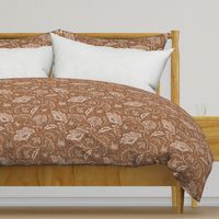 Farida - Indian Block Print Floral Earth Tone Brown Medium Scale