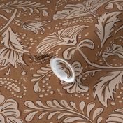 Farida - Indian Block Print Floral Earth Tone Brown Medium Scale