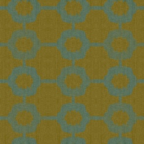 Chinoiserie A -sage on greenish brown (large scale)