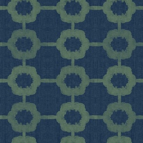 Chinoiserie A - sage on darkest teal (large scale)