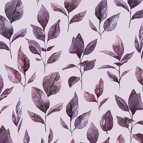 Purple Watercolor Greenery 24 inch