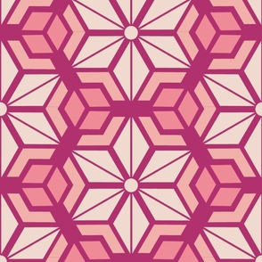 Japanese Hexagon star, maroon, 18 inch