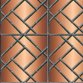 Bamboo Trellis Wallpaper - Iron / Copper