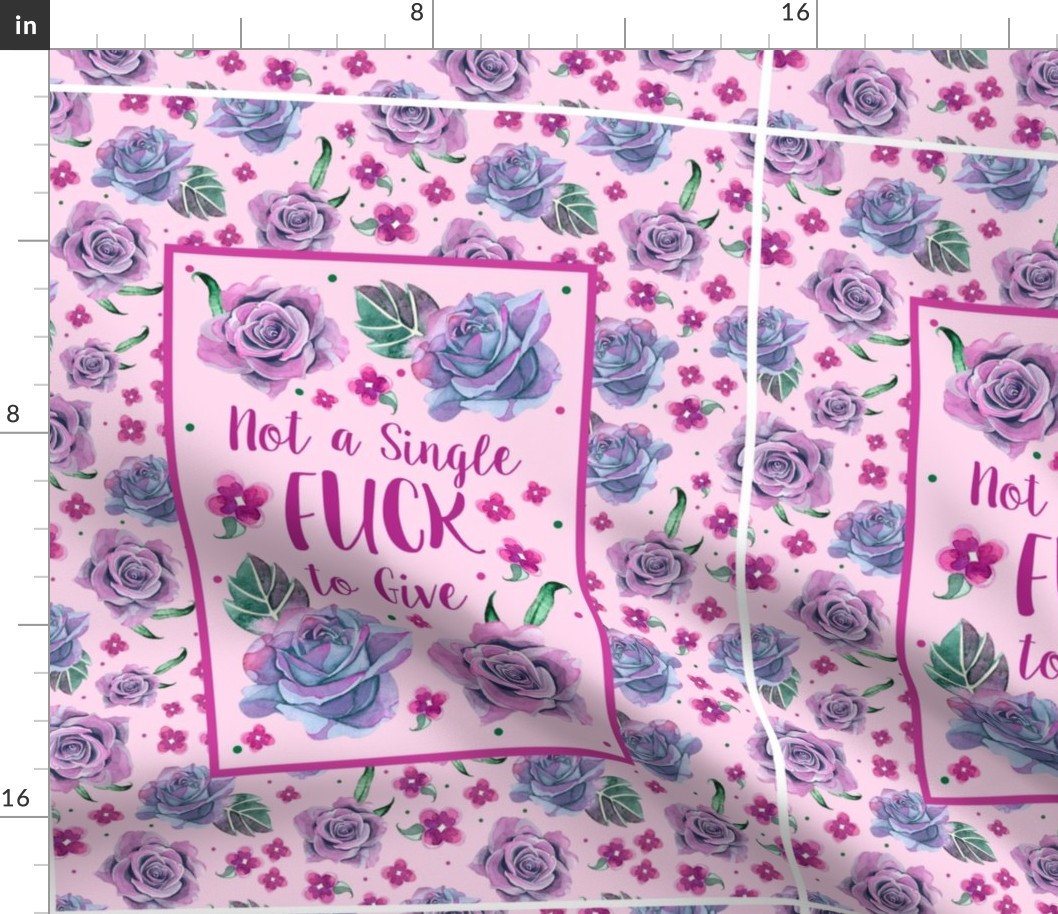 14x18 Panel Not a Single Fuck to Give Sarcastic Sweary Adult Humor Floral for DIY Garden Flags Hand Towels Small Wall Hangings