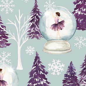 Blue Winter Wonderland Ballerina Snow Globe 24 inch