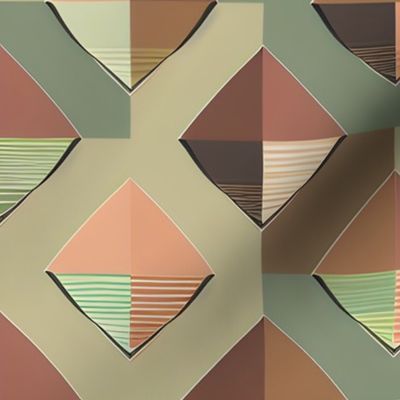 Abstract Geometric in Muted Earth Tones