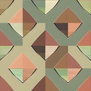 Abstract Geometric in Muted Earth Tones