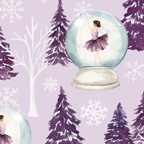 Purple Winter Wonderland Ballerina Snow Globe 24 inch