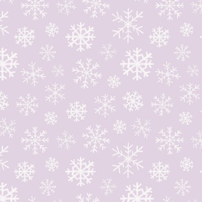 Winter Snowflakes on Light Purple 12 inch