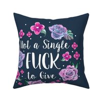 18x18 Panel Not a Single Fuck to Give Sarcastic Sweary Adult Humor Floral for DIY Throw Pillow or Cushion Cover