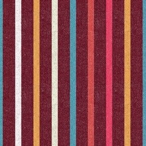 Textured Mulberry Vertical Thin Stripes