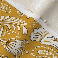 Farida - Indian Block Print Floral Yellow Ivory Regular Scale