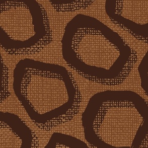 Modern Abstract Geometric Spots - Brown - Jumbo