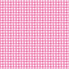 watercolor gingham mid pink mini