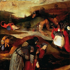 The Temptation of St Anthony by Hieronymus Bosch - Left Panel