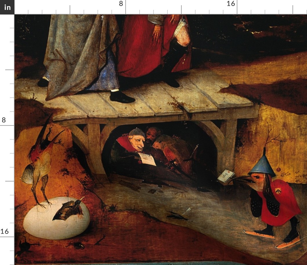 The Temptation of St Anthony by Hieronymus Bosch - Left Panel