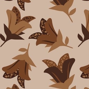 Simplistic flowers in shades of brown