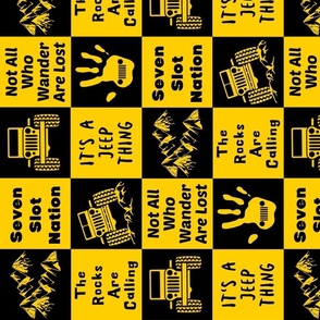 4" Jeep Quilt Yellow, Vertical