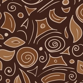 Earth Tone abstract shapes hand drawn 