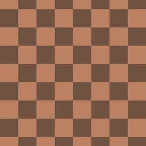 Brown Checkerboard - 1 inch