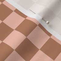 Pink and Tan Checkerboard - 1 inch