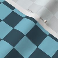Blue Checkerboard - 1 inch