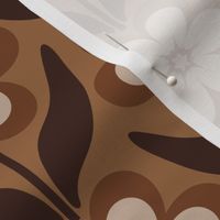 Medium // Delilah Daisy: Retro Geometric Flower - Earth Tone Dark Tan