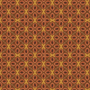 Groovy Abstract Botanical on warm brown background