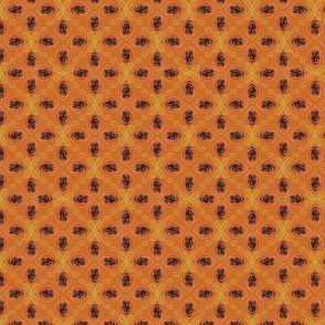 groovy abstract botanical on orange background