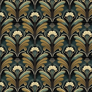 Art Deco Floral Fabric 