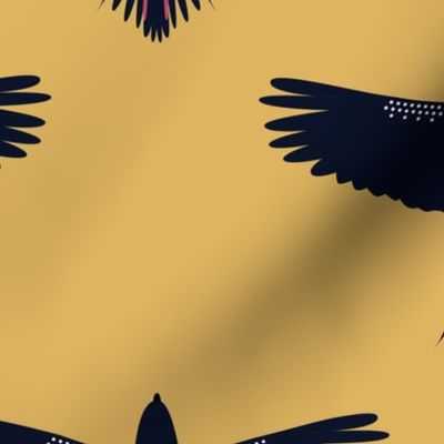 Black cockatoo - yellow