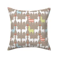 Llama Love - Midcentury Llamas on Gray