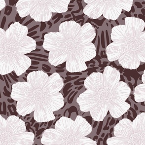 Jumbo Lavender White Flowers, Pua Kala Garden Collection, Wallpaper