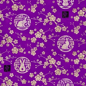 Chinese year of the rabbit purple watercolor