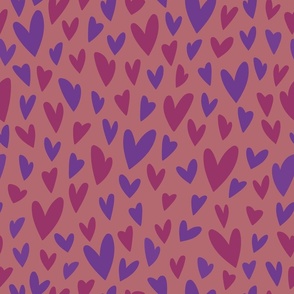 Pink and purple hearts fantasy