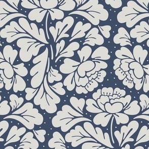 Baroque Vintage Floral Bouquet - Dark blue