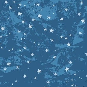 Night sky light (rabbit moon summer collection) - light blue stars, moon and galaxy