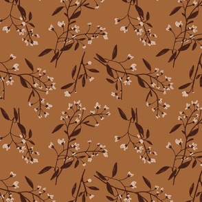 Earthy wild flowers - medium scale - browns