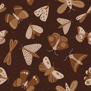moths and butterflies - dark brown - shw1006 q
