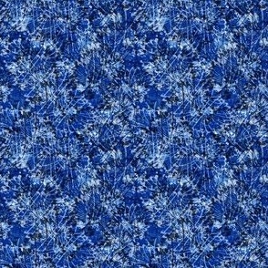 Batik Flower Mosaic Casual Fun Summer Textured Neutral Interior Monochromatic Blue Blender Jewel Tones Sapphire Blue 0044CC Dynamic Modern Abstract Geometric