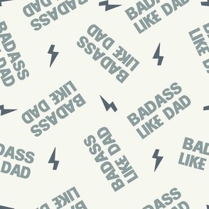 badass like dad fabric - fathers day fabric - boho dusty blue tossed