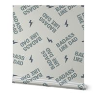 SMALL badass like dad fabric - fathers day fabric - boho dusty blue