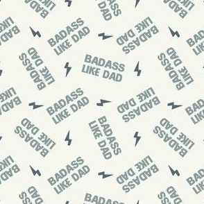 SMALL badass like dad fabric - fathers day fabric - boho dusty blue