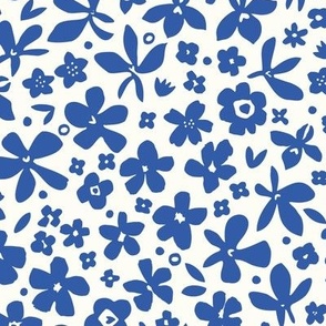 Tiny Blooms, Cobalt* on Natural* (Large)