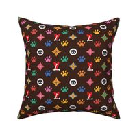 Louis Luxe Pup Fashion - brown with brights