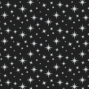 Starbursts on black - night swim - 5.25”