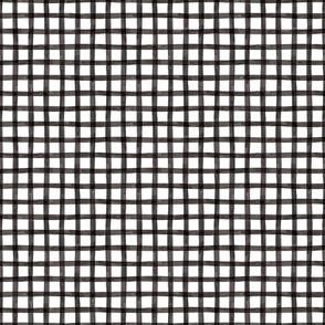 Black and White Watercolor Plaid 6 inch